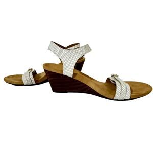 Vionic Laurie Wedge Sandals Size 11 Faux Snakeskin Comfort Leather Shoe Trendy